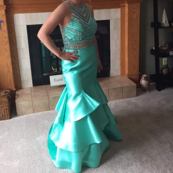 Teal Prom Dress - Picture 1 of 2